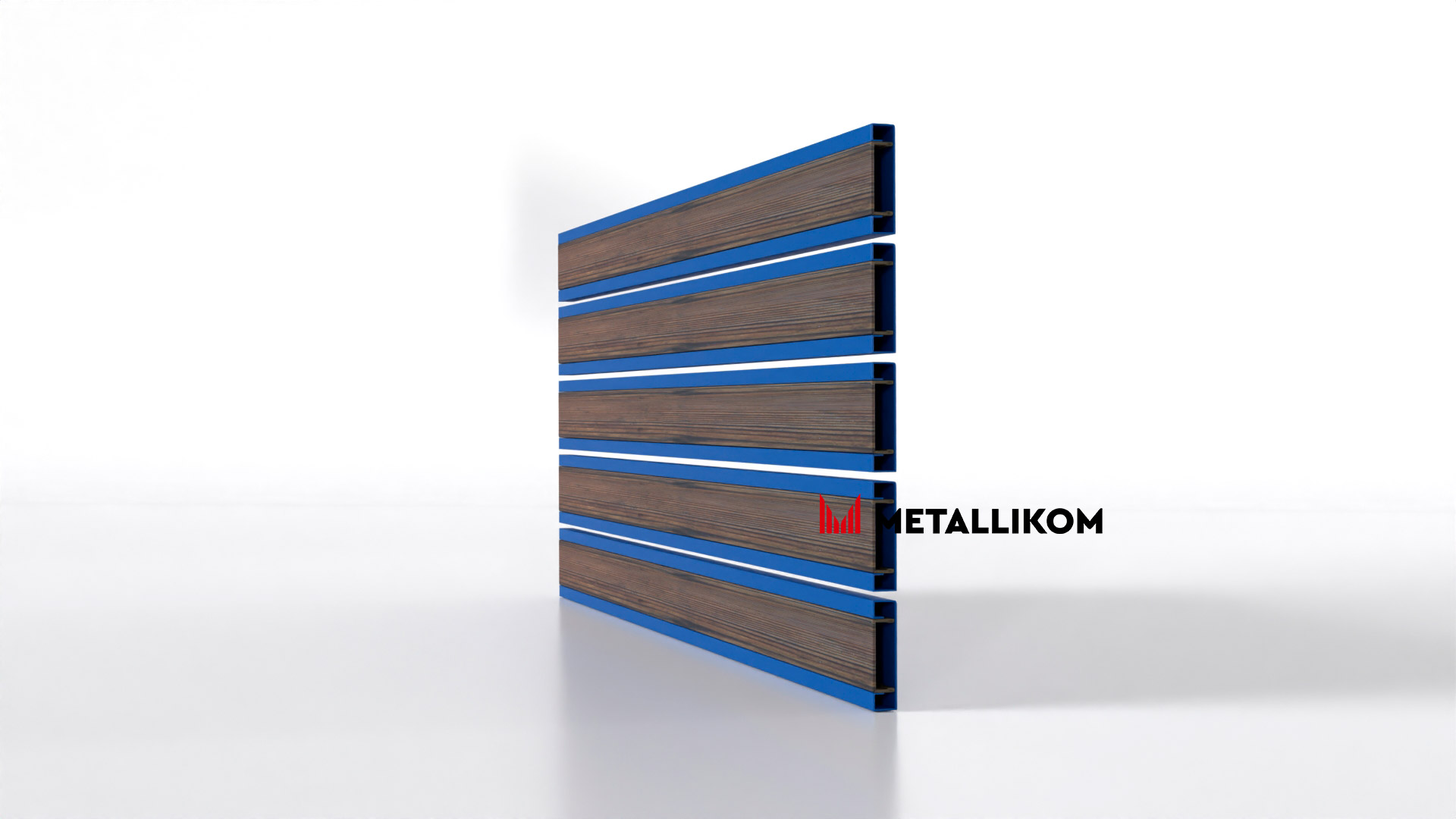 Планкен для забора Printec под дерево 120 mm RAL 5005 – покрытие матовое, толщина 0,45 мм