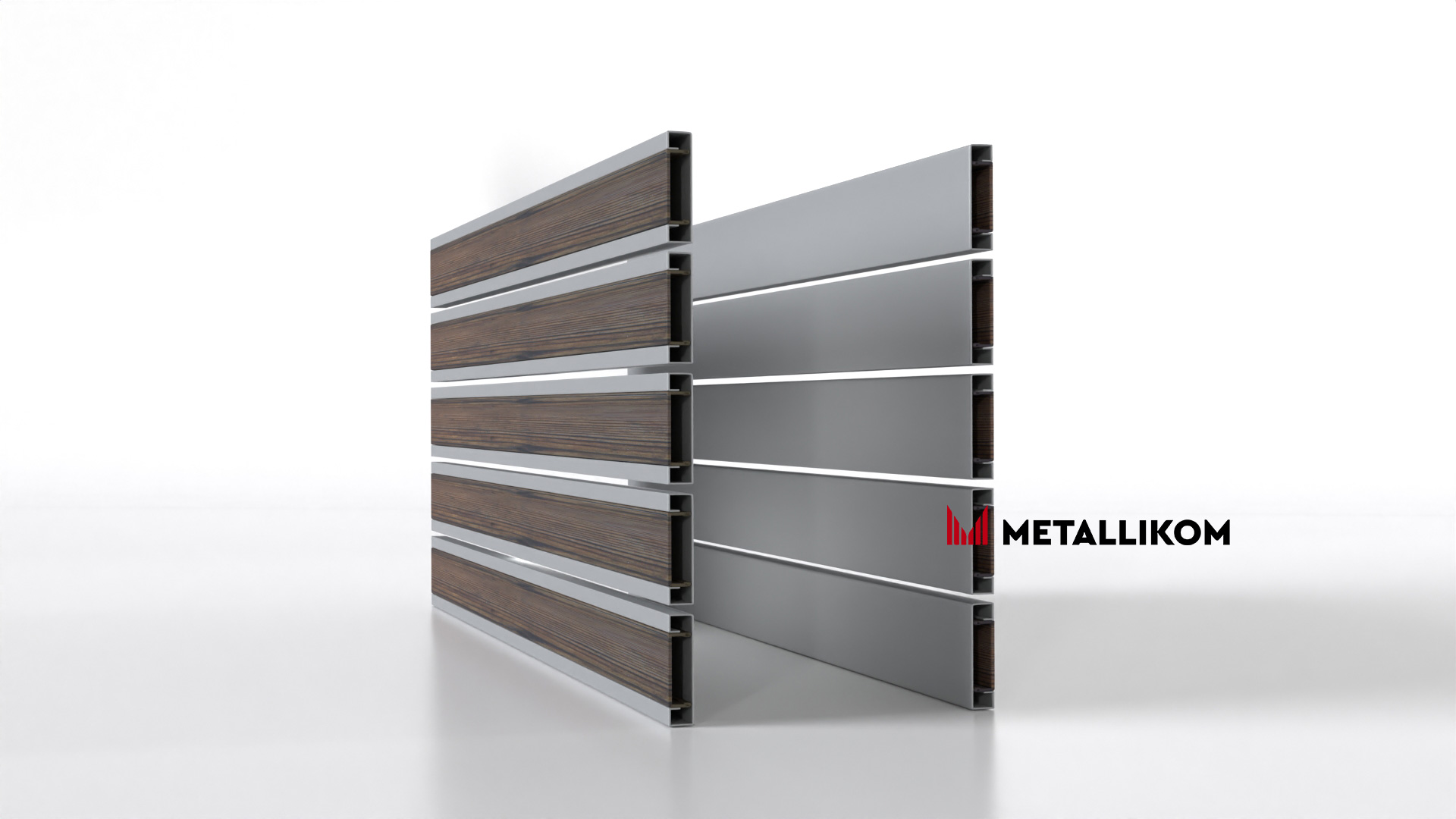 Планкен для забора Printec под дерево 120 mm RAL 7004 – покрытие порошковое, толщина 0,45 мм